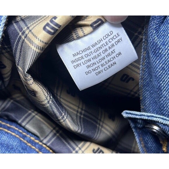 Danbury Mint Men Large Plaid Lined Trucker Jean Coat Personalized (JD) Initials - Picture 6 of 9